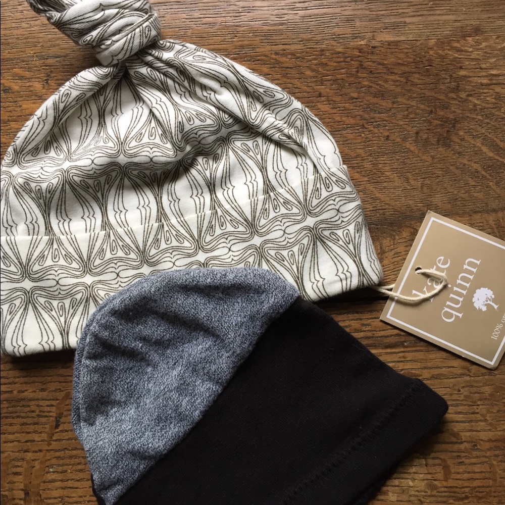 Two baby hats Organic psychedelic & hipster beanie